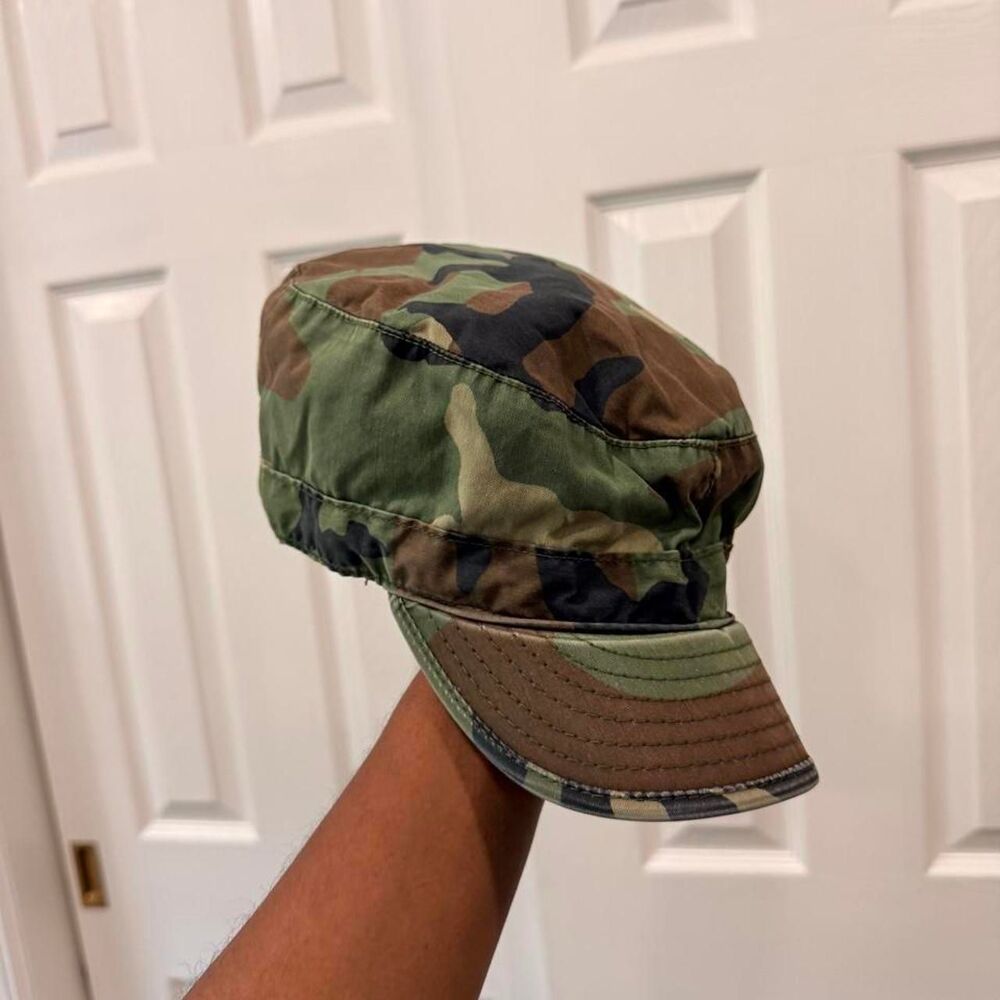 Camo Military Army Hat with Ear Flaps Size 7.5